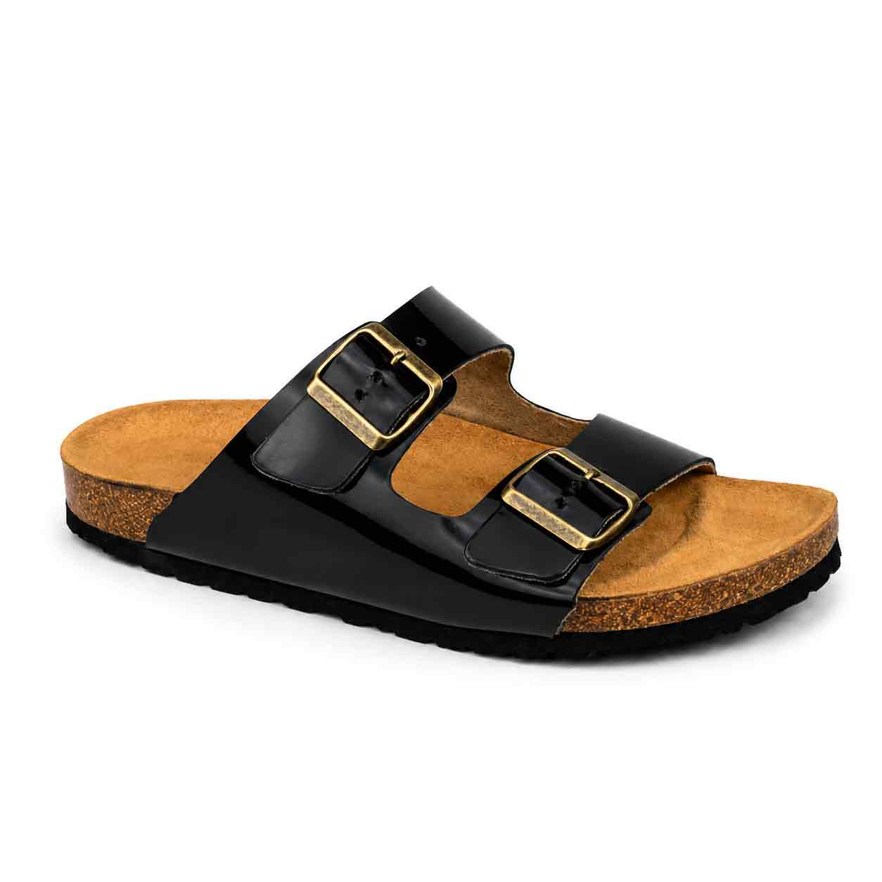 Sandale pour homme s030-1 Noir cuir Sandales homme Maroc